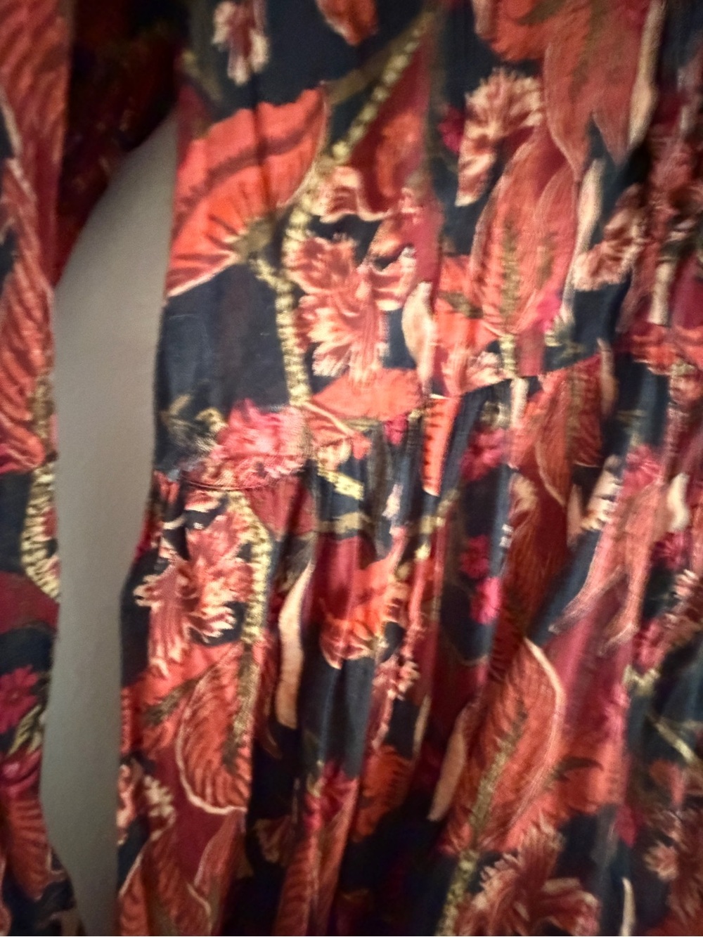 Doen Rust and Black Floral Tie-Front Maxi Dress - Picture 6 of 10
